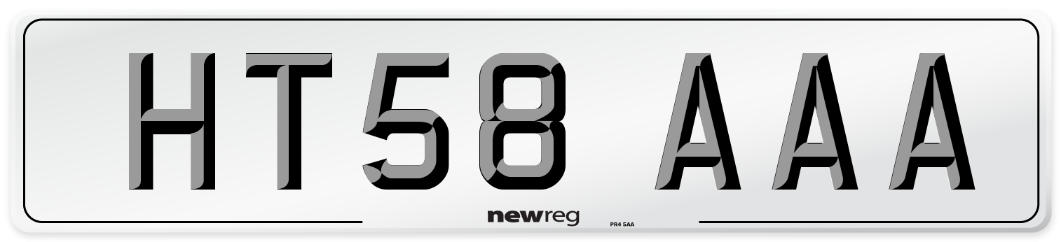HT58 AAA Number Plate from New Reg
